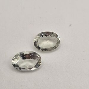 Two Oval Green Natural Un Treated Amethyst Prasiolite Totaling 10.65 CWT